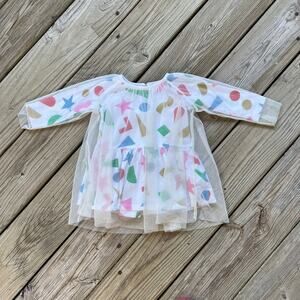 Stella McCartney Girl's Glitter Confetti Dress Tulle Overlay Size 9 mths